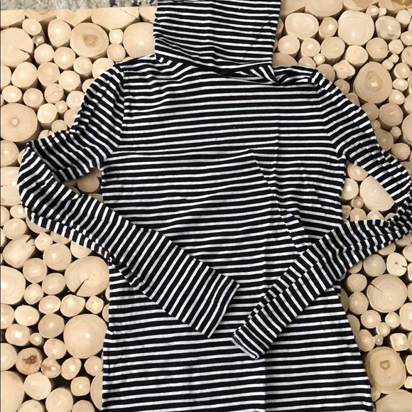 J. Crew Tops - Jcrew Tissue Tee Turtleneck Navy and White stripe